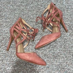 Charlotte Russe Pink Faux Suede Heels